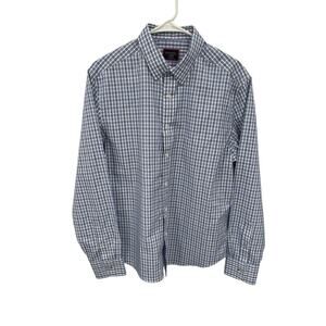 Untuckit During Shirt Button Up Wrinkle Free Blue Check Size Medium